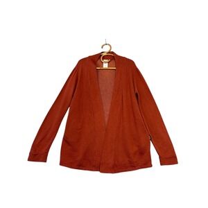 Free Label | French Terry Open Front Cardigan Rust Size M